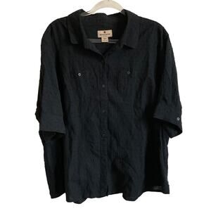 Woolrich Women’s Cotton Black Embroidered Nobby Button Up Top - 2X